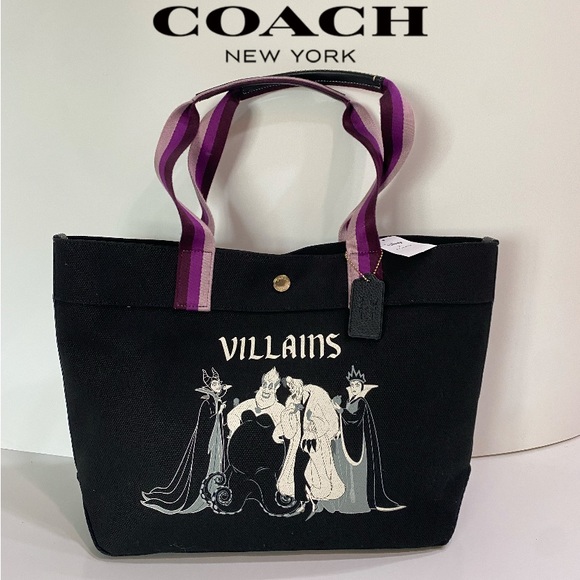 Coach Bags Coach Disney X Coach Tote Villains Canvas Leather Motif